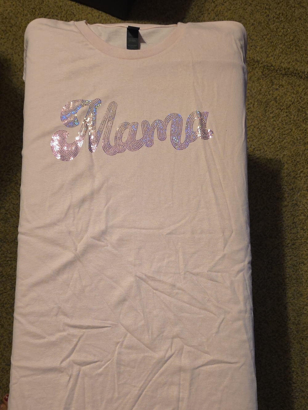Gildan Pink "Mama" Sequin Short Sleeve Tee